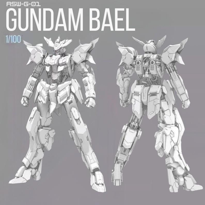 Gundam Bael Figure | 1/100 Scale | 3D Print File Model Download 3D Printing Stl Bild 4