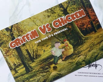 Family Guy Chicken Fight Postcard