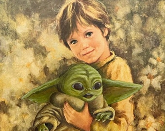 Baby Yoda Parody Painting Print