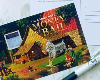 Monopoly Parody Postcard