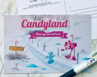 Candyland Parody Postcard