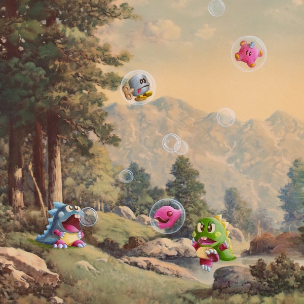 Bubble Bobble Parody Painting Print