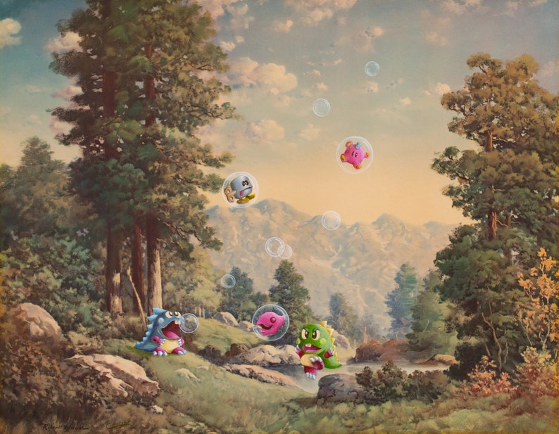 Bubble Bobble Parody Painting Print image 1