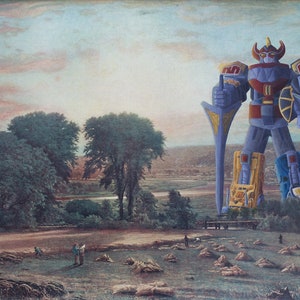 Megazord, Dragonzord, and Power Rangers - Parody Painting Print