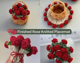 Crochet Flower Coasters Lily of the Valley Round Non Slip Table Mats Home Kitchen Decor Gift