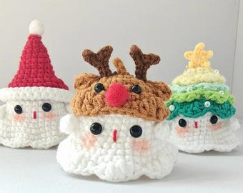 Knitted Xmas Tree Ghost Doll Ornament Crochet Ghost Pendant Christmas Home Decor Party Birthday Friendship Gift