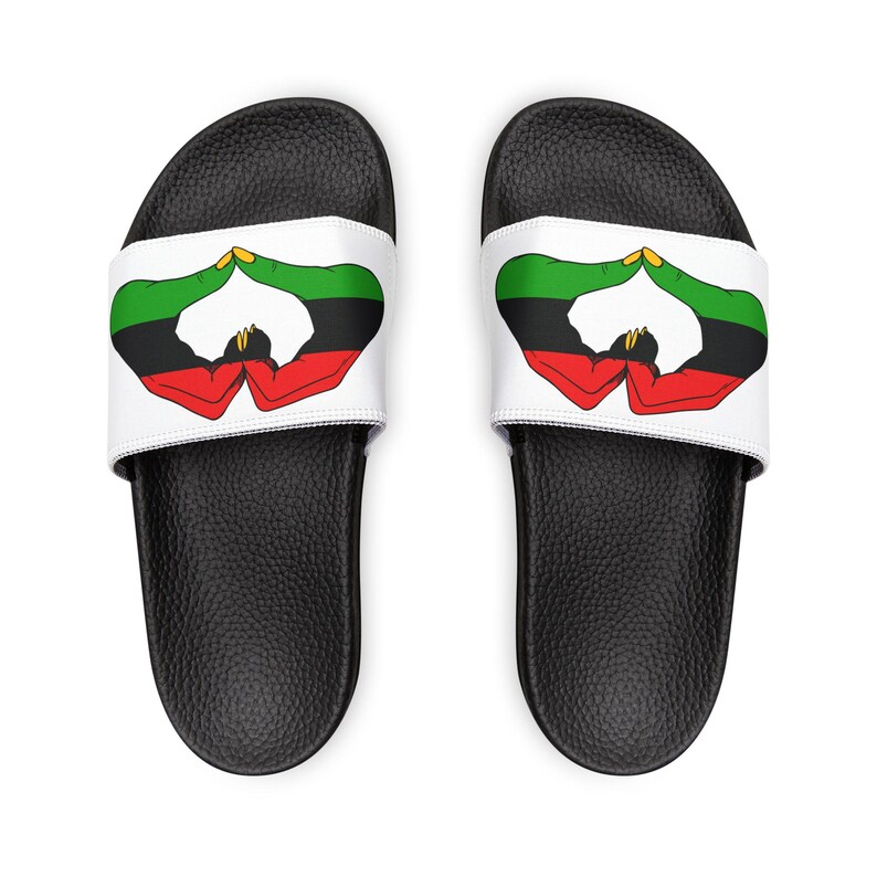 Women Flip Flop Slides, Juneteenth Heart to Hand Design, Comfortable Removable Strap Sandals image 8