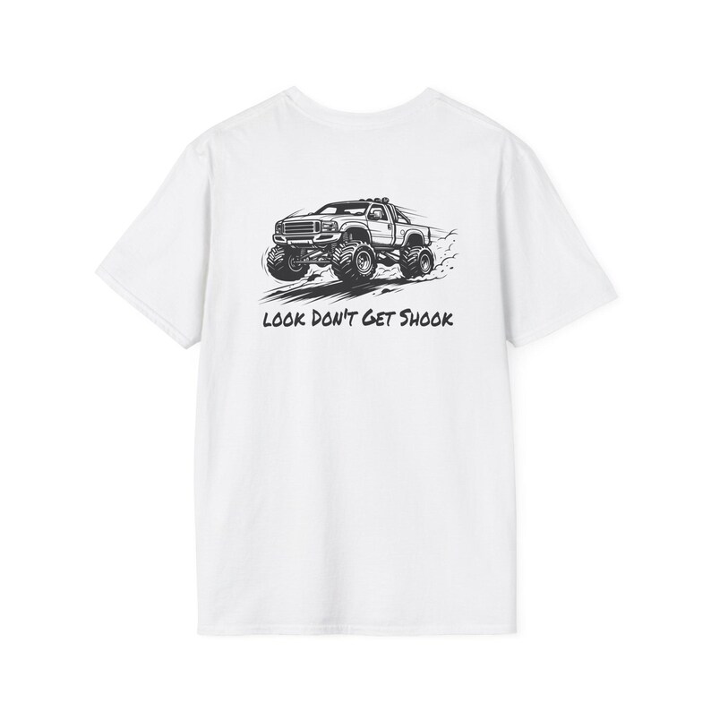 Monster Truck Silhouette, Soft T Short Sleeve Tee Shirt, 100% Ring Spun Cotton image 1