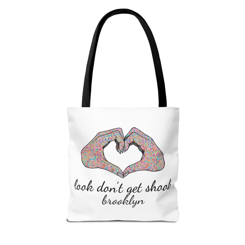 Brooklyn Tote Bag by Look Don't Get Shook, Double Sided Heart Hands Design, Everyday Canvas Carryall image 3