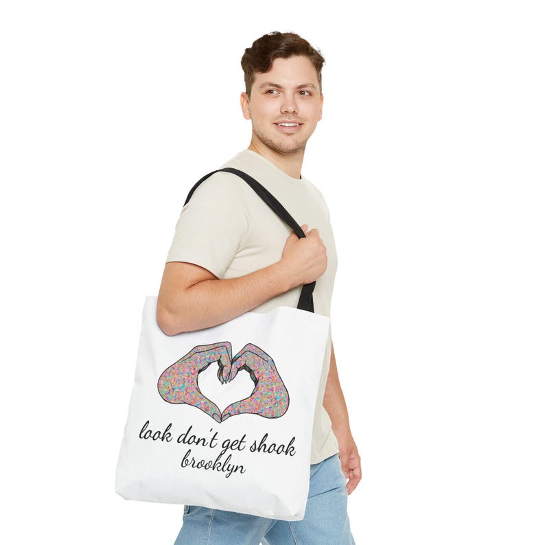 Brooklyn Tote Bag by Look Don't Get Shook, Double Sided Heart Hands Design, Everyday Canvas Carryall image 19