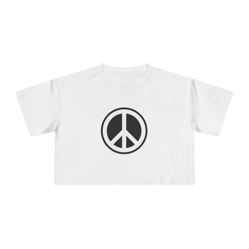 Cropped Signature Peace Sign Tee afbeelding 1