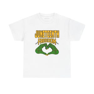 Juneteenth Freedom Tee, Pan African Heart, 100% Cotton Celebration Shirt image 1