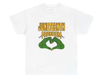 Juneteenth Freedom Tee, Pan African Heart, 100% Cotton Celebration Shirt