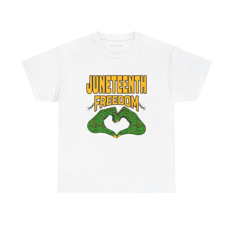 Juneteenth Freedom Tee, Pan African Heart, 100% Cotton Celebration Shirt image 1