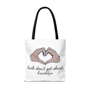 Brooklyn Tote Bag by Look Don't Get Shook, Double Sided Heart Hands Design, Everyday Canvas Carryall image 18
