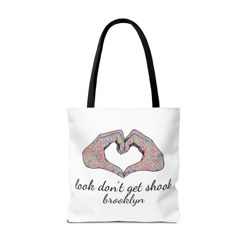 Brooklyn Tote Bag by Look Don't Get Shook, Double Sided Heart Hands Design, Everyday Canvas Carryall image 18