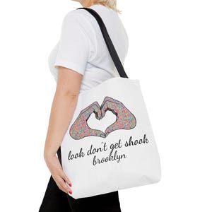 Brooklyn Tote Bag by Look Don't Get Shook, Double Sided Heart Hands Design, Everyday Canvas Carryall image 12