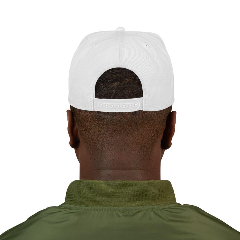 Embroidered Black to White Heart To Hand Design Snapback Cap, High Profile, Acrylic Wool Blend image 11