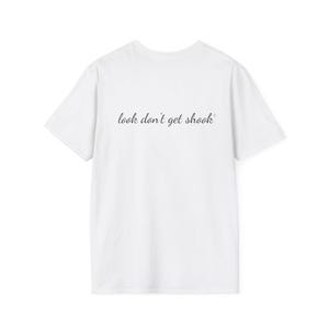 Soft Cotton Tee, Bold Cursive Penmanship Typography on Back by Look Dont Get Shook bild 1