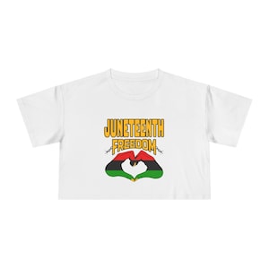 Juneteenth Freedom-shirt voor babygewas, rood zwart groen handhartontwerp, 100% katoen afbeelding 1