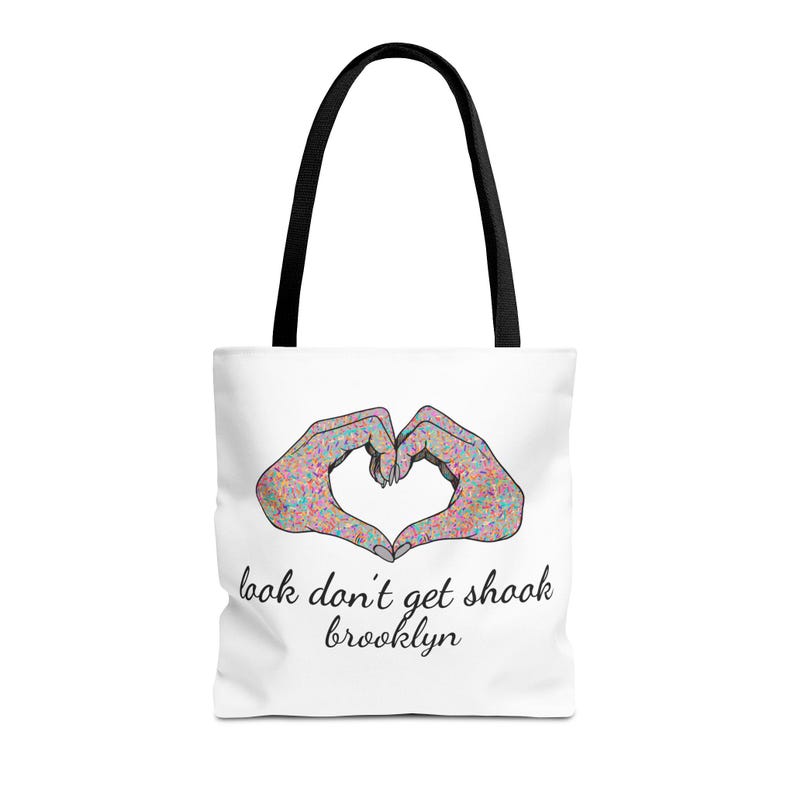 Brooklyn Tote Bag by Look Don't Get Shook, Double Sided Heart Hands Design, Everyday Canvas Carryall image 9