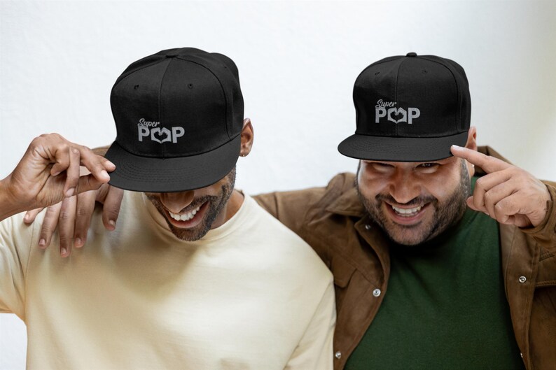 SuperPOP Embroidered Dad Hat Acrylic Wool Blend Snapback image 7