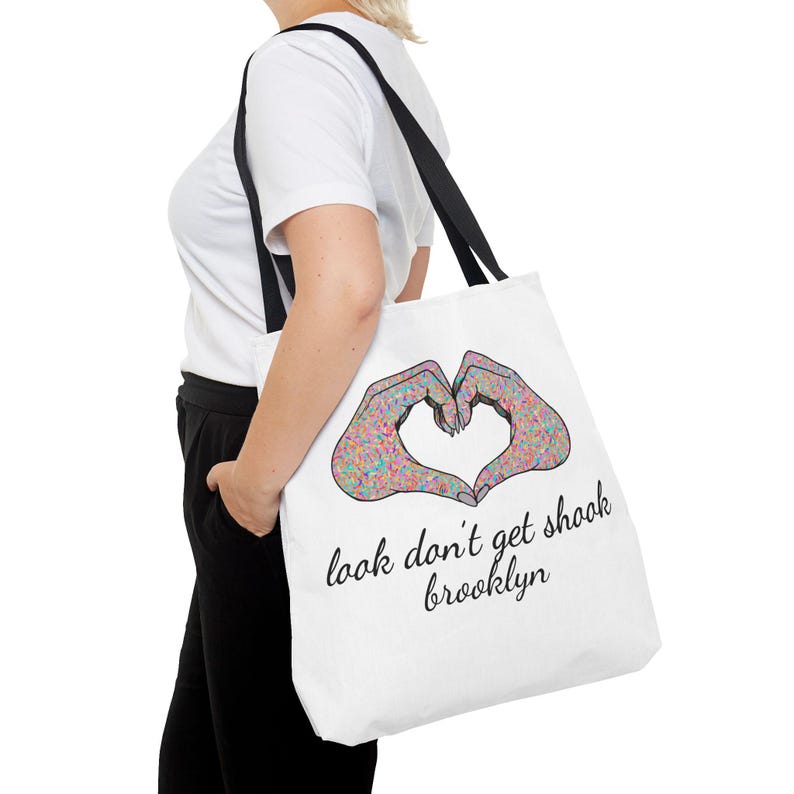 Brooklyn Tote Bag by Look Don't Get Shook, Double Sided Heart Hands Design, Everyday Canvas Carryall image 20