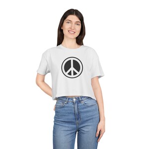 Cropped Signature Peace Sign Tee afbeelding 5