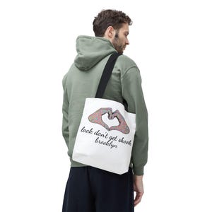 Brooklyn Tote Bag by Look Don't Get Shook, Double Sided Heart Hands Design, Everyday Canvas Carryall image 6