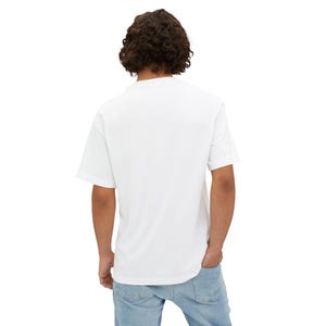 White Boxy Tee with Centered Peace Sign Design image 6