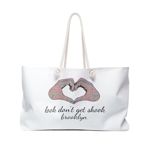 Brooklyn Weekender Bag, Hand to Heart Design, Rope Handle, Carryall image 1