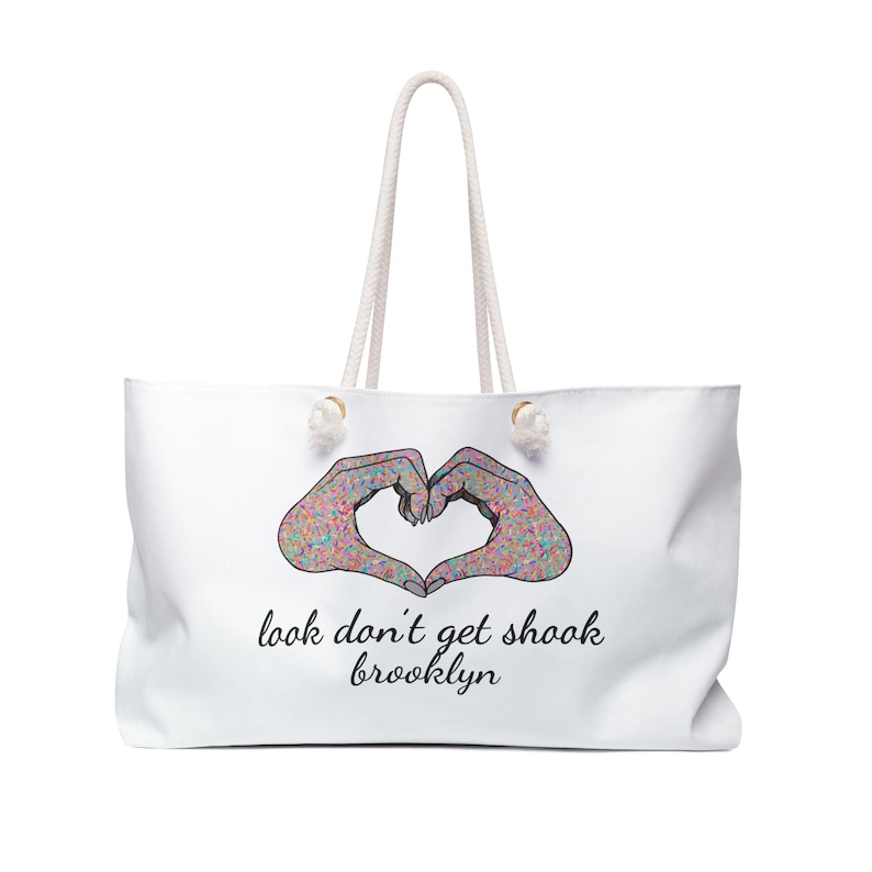 Brooklyn Weekender Bag, Hand to Heart Design, Rope Handle, Carryall image 1