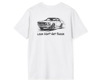 Graphic Car Silhouette Tee, Short Sleeve Soft Cotton Shirt