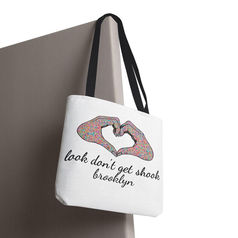 Brooklyn Tote Bag by Look Don't Get Shook, Double Sided Heart Hands Design, Everyday Canvas Carryall image 8