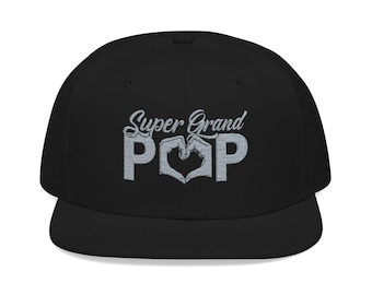 Super Grandpop Embroidered Snapback Hat,  Grandpa Gift