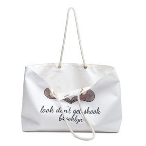 Brooklyn Weekender Bag, Hand to Heart Design, Rope Handle, Carryall image 3