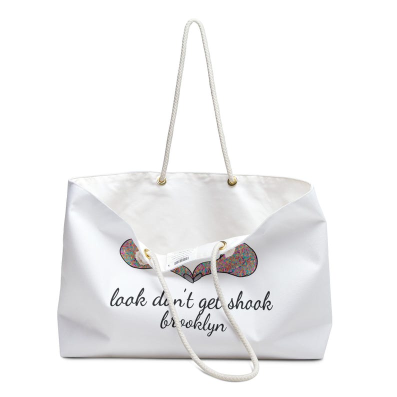 Brooklyn Weekender Bag, Hand to Heart Design, Rope Handle, Carryall image 3