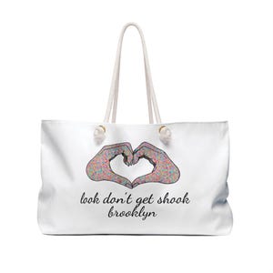 Brooklyn Weekender Bag, Hand to Heart Design, Rope Handle, Carryall image 2