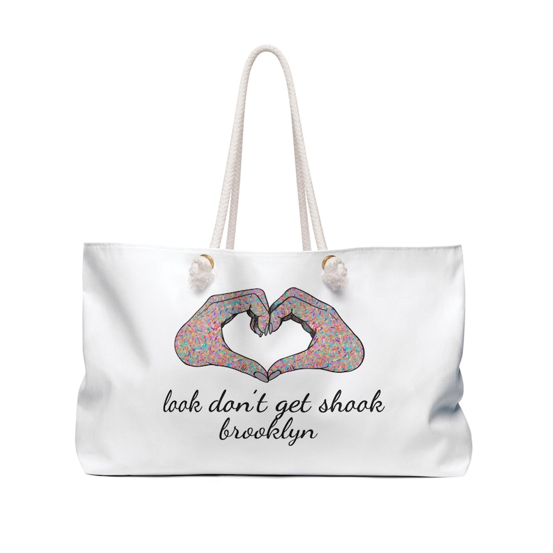 Brooklyn Weekender Bag, Hand to Heart Design, Rope Handle, Carryall image 2