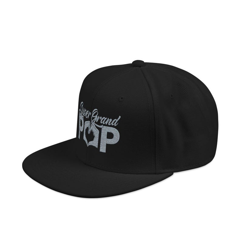 Super Grandpop Embroidered Snapback Hat, Grandpa Gift zdjęcie 3