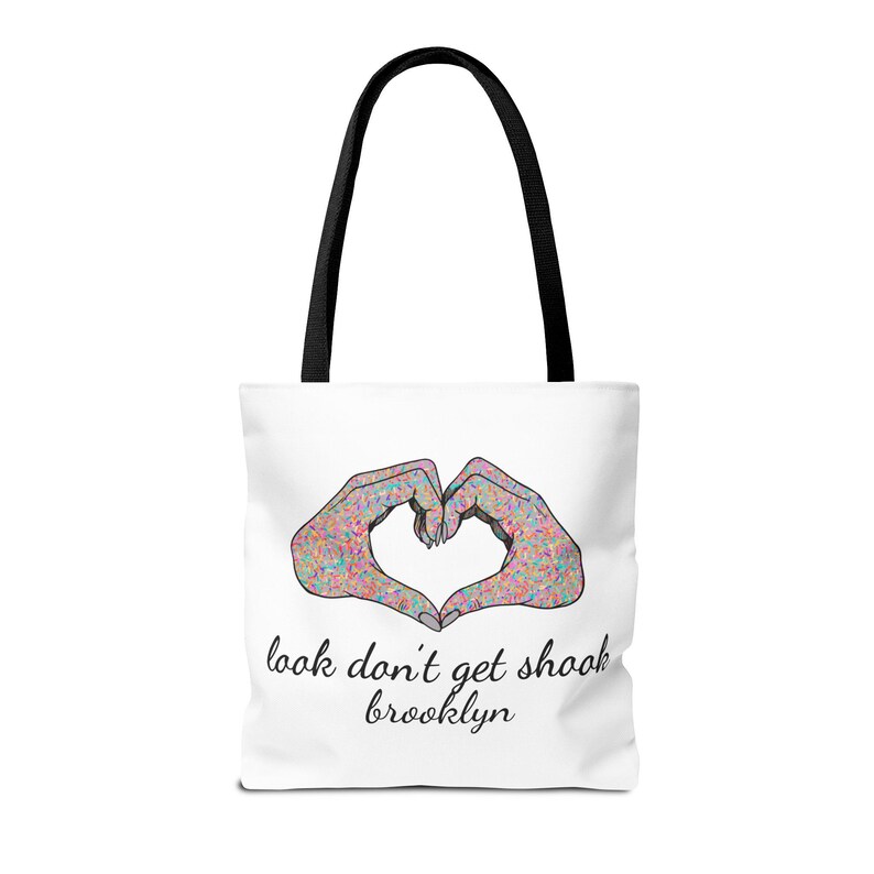 Brooklyn Tote Bag by Look Don't Get Shook, Double Sided Heart Hands Design, Everyday Canvas Carryall image 10