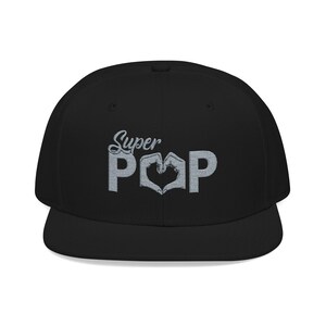 SuperPOP Embroidered Dad Hat Acrylic Wool Blend Snapback image 1