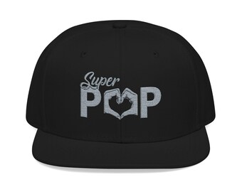 SuperPOP Embroidered Dad Hat Acrylic Wool Blend Snapback