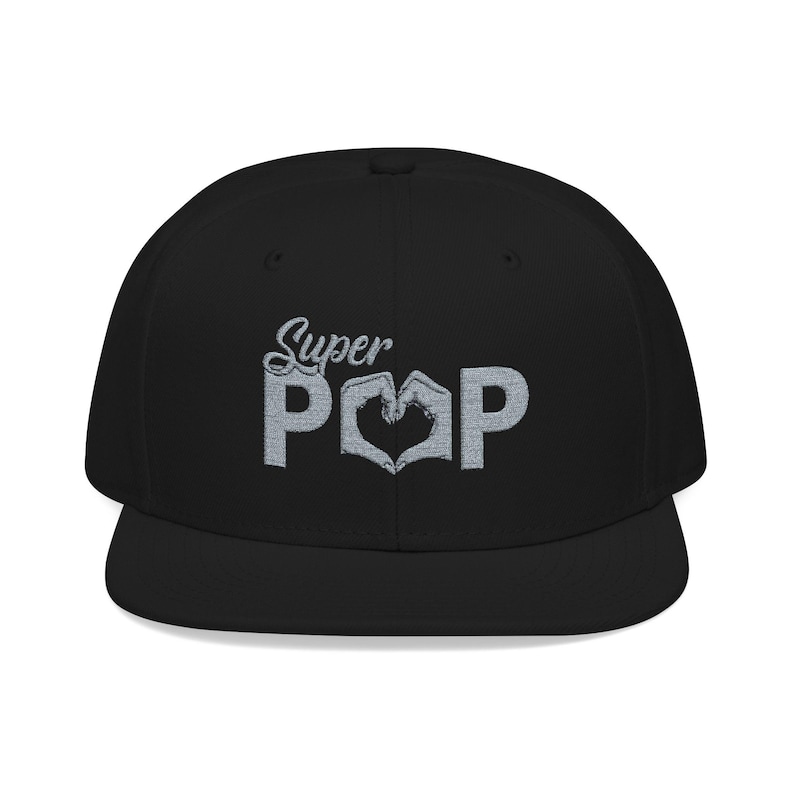 SuperPOP Embroidered Dad Hat Acrylic Wool Blend Snapback image 1