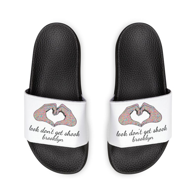 Brooklyn Women Theme Slides, Hand to Heart Design with Removable Straps image 1