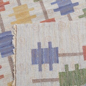 Folded handwoven wool rug showing flat weave construction and natural wool backing.
Cream Scandinavian area rug with colorful geometric motif detail.
Durable handmade flat weave wool carpet for high traffic areas.
Nordic style geometric rug with soft neutral background and vibrant accents.
Modern minimalist wool area rug suitable for living room and bedroom styling.