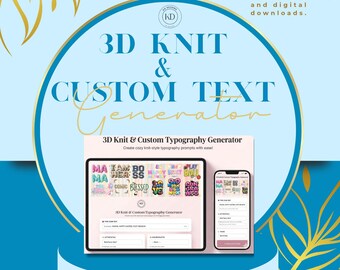 3D Knit Typography Prompt Generator, Custom Text Art Tool (Digital Download)