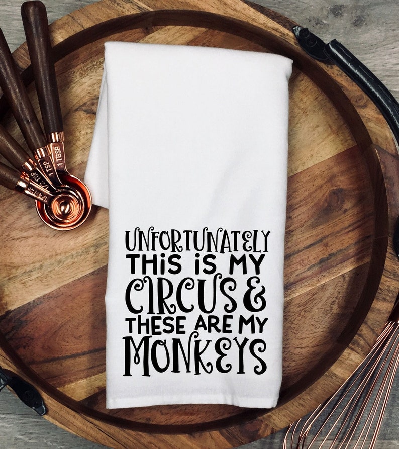 HometownGiftsCo Circus Monkeys Flour Sack Towel