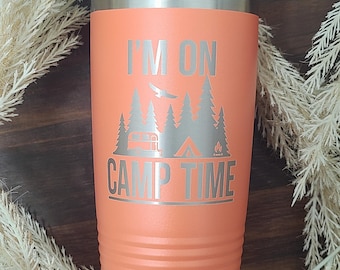Camp Time Engraved Tumbler, Insulated Camping Mug