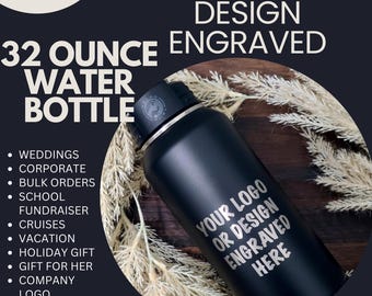 Personalized Laser Engraved 32oz Stainless Steel Water Bottle